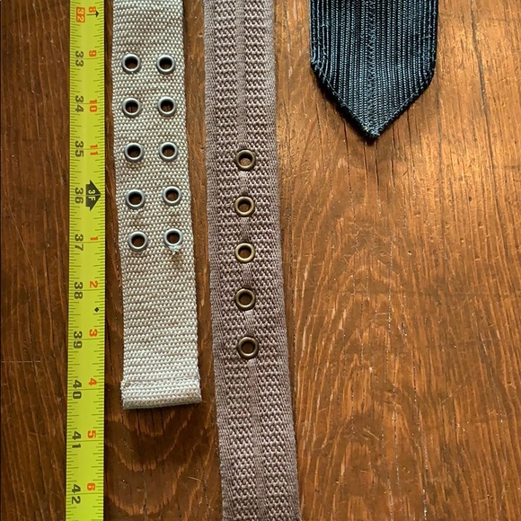 3 Fabric Belts Black/Taupe/Beige - Picture 4 of 7